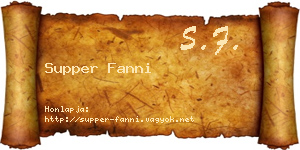 Supper Fanni névjegykártya